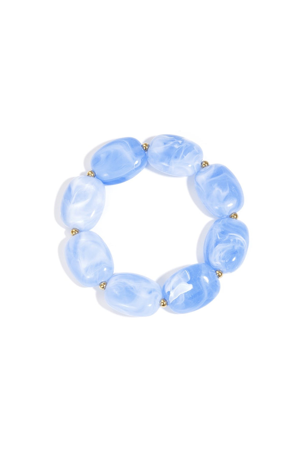 Armband met Squoval Kralen (lichtblauw)