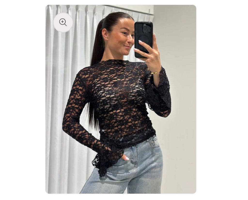 Elise lace top - zwart