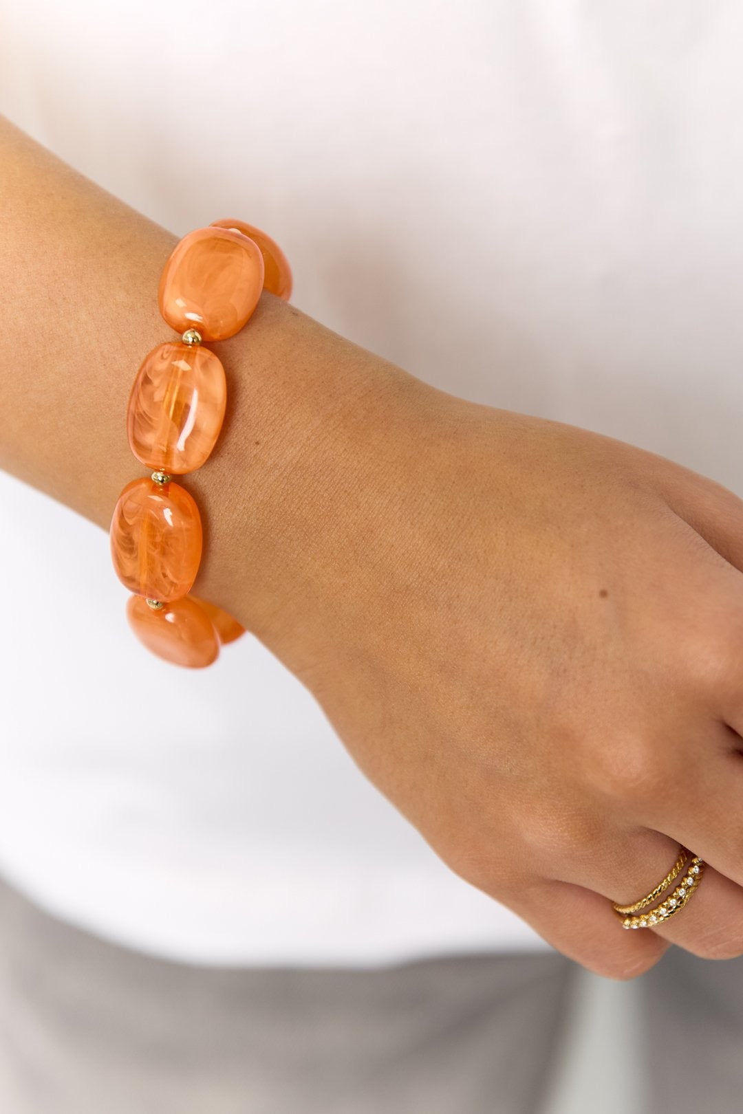 Armband met Squoval Kralen (lichtblauw)