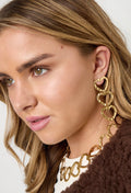 Golden Heart Statement Oorbellen