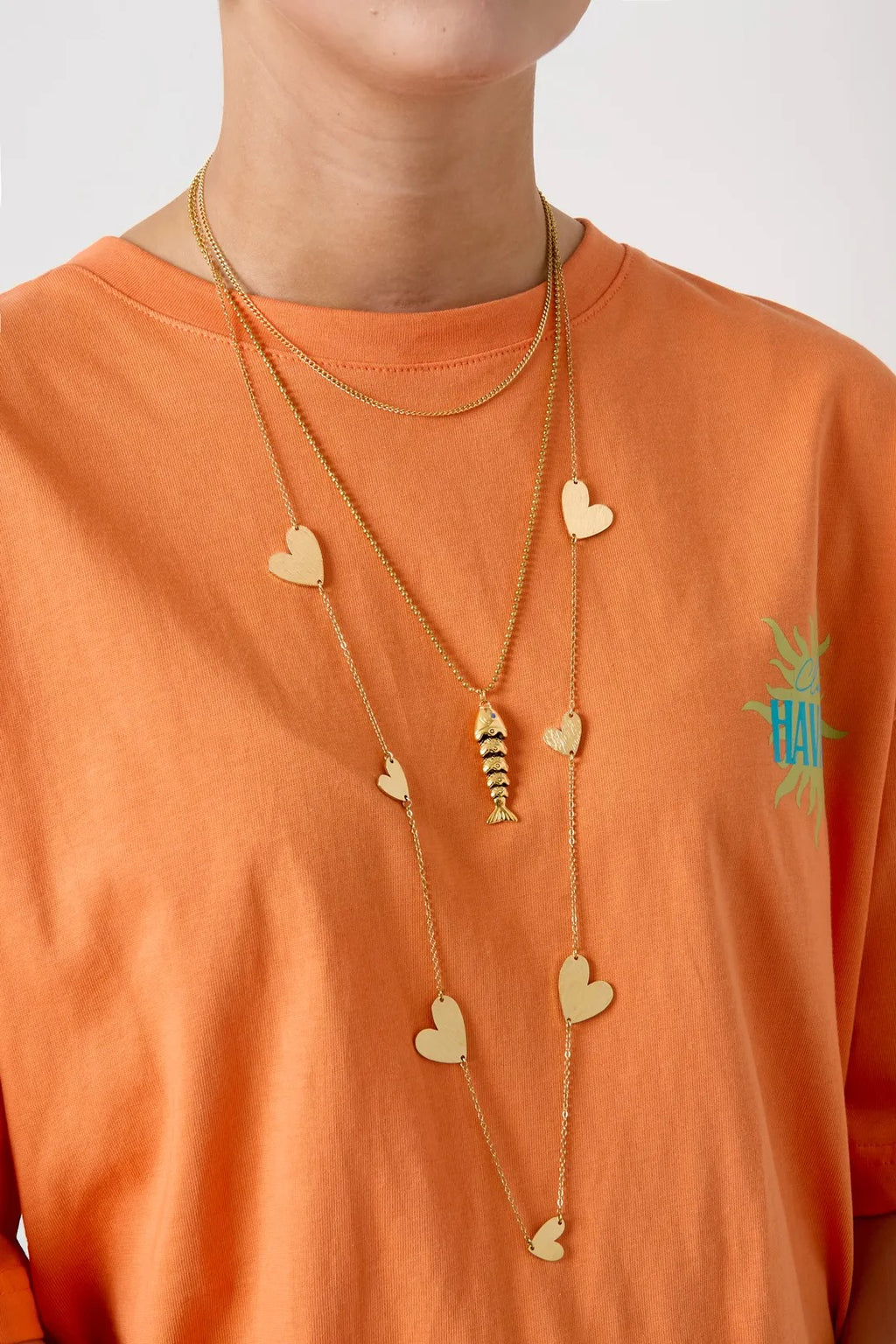 Golden Hearts Necklace – Goud