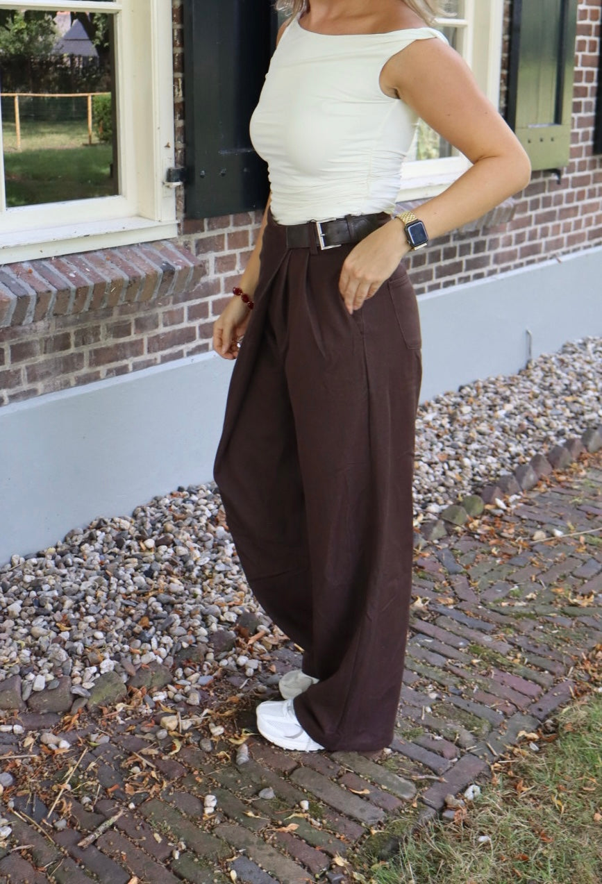 Celine pantalon - bruin