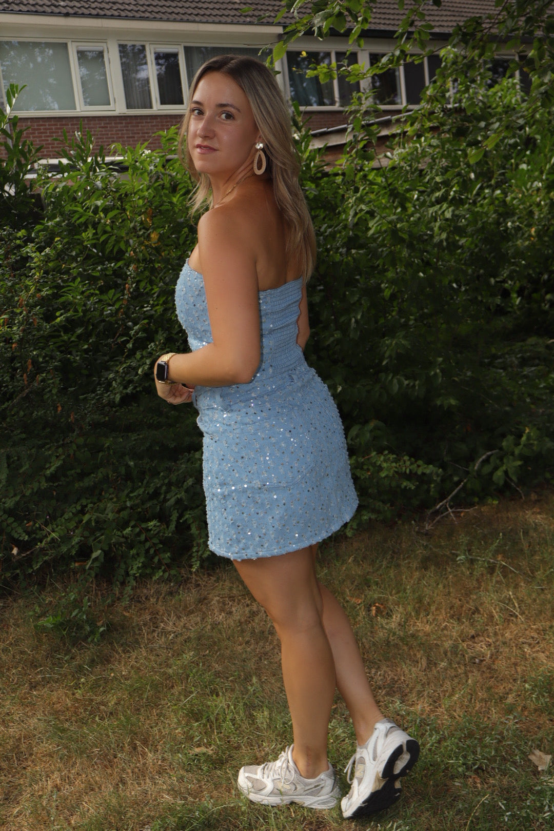 Leonie pearl denim top