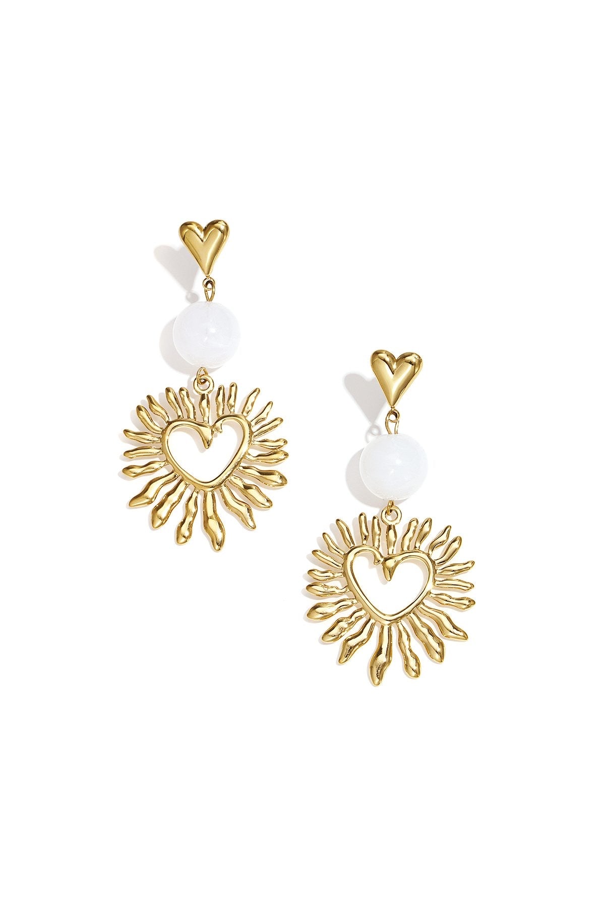 Sunheart Pearl Oorbellen – Goud
