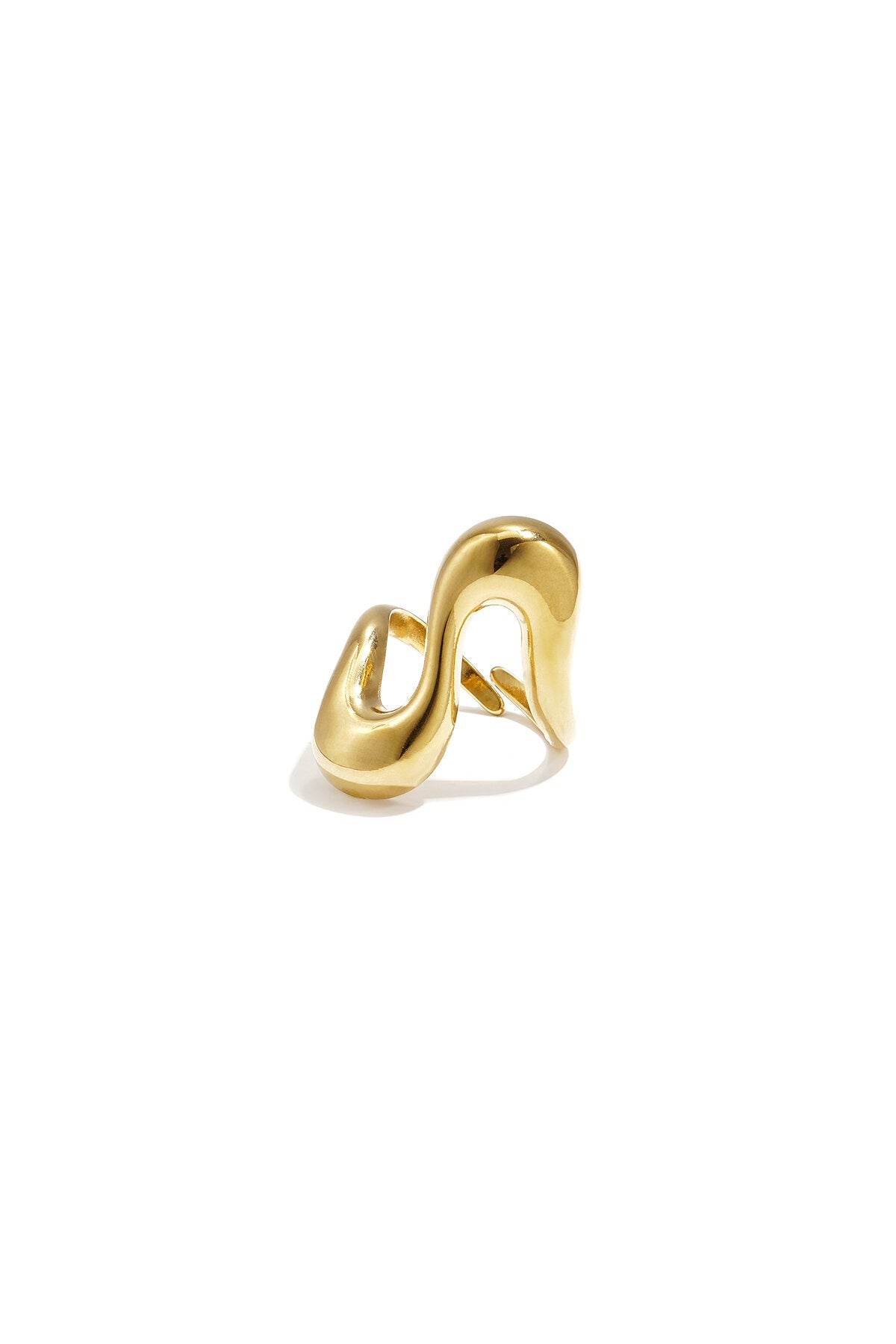Wavy statementring - goud