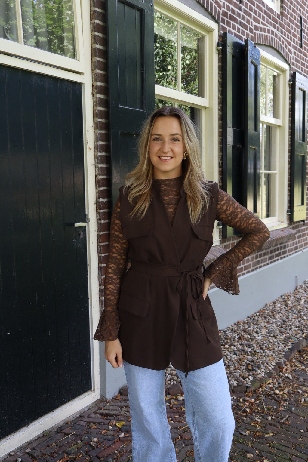 Fleur gilet - bruin