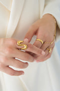 Wavy statementring - zilver
