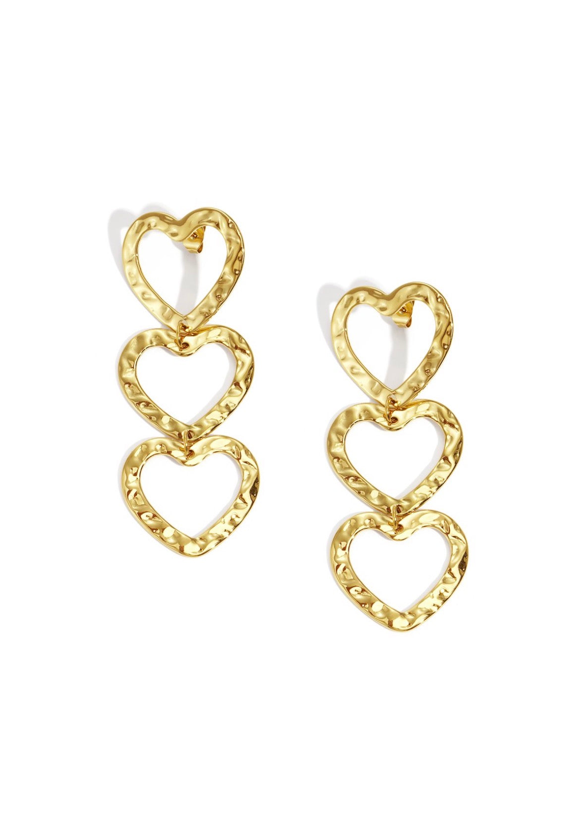 Golden Heart Statement Oorbellen