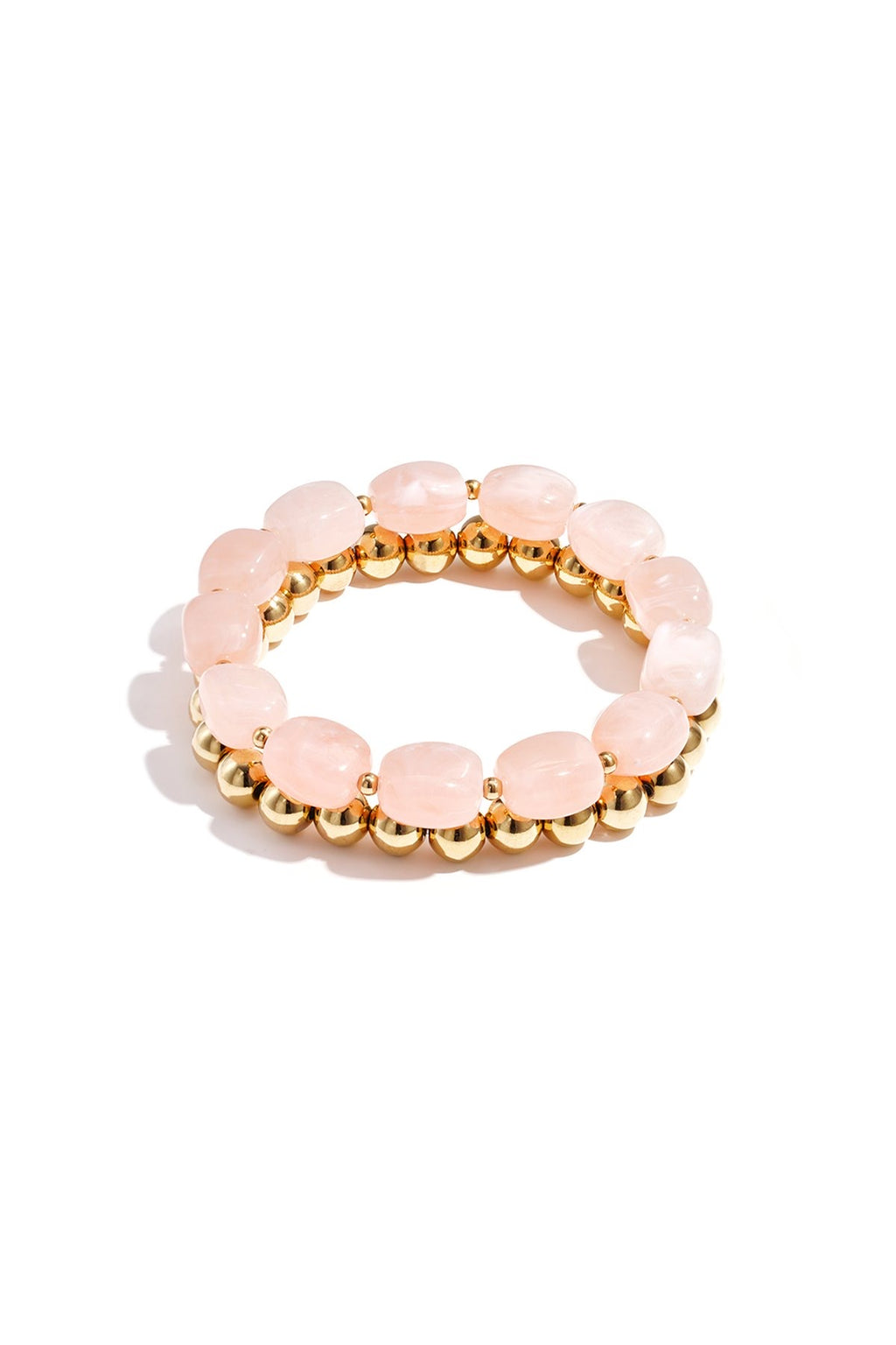 Rosé Bead Armbandenset – roze & goud