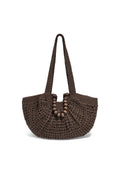 Crochet Beach Bag met Kralen – Crème & Bruin